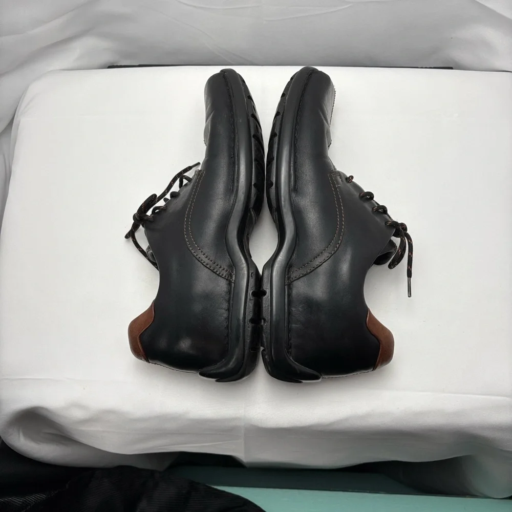 Cole Haan Zeno Lace ll Men's Sz8 Black Leather Split-Toe Casual‎ Oxford Style